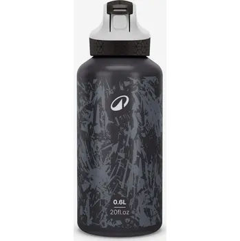 QUECHUA Dětská turistická láhev s pítkem a rychlým otevíráním hliníková 500 0,6L ŠEDÁ