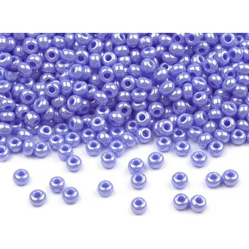 Dětské navlékací korálky Rokajl Preciosa perleť 10/0 - 2,3 mm, velké, 38020 modrá jemná