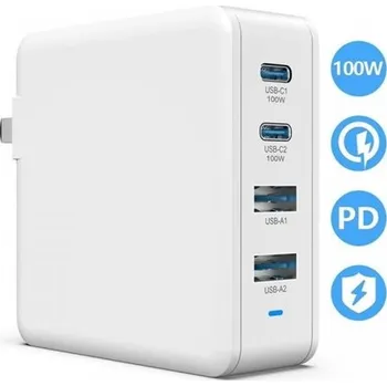 Mobilní telefon Viking nabíječka USB GaN 100W, podpora PD3.0 a QC4+, bílá