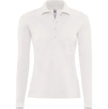 Dámské tričko B&C | Safran Pure LSL /women white M Polo - dámské