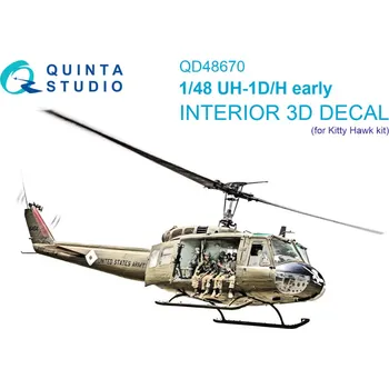 Plastikový model Quinta studio 1/48 UH-1D early/UH-1H early 3D&col.Int.(KITTYH)