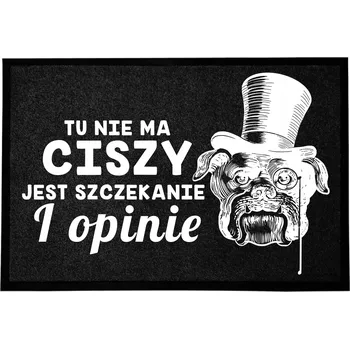 Rohožka VCHODOVÁ ROHOŽKA 40X60CM ČERNÁ S VTIPNÝM NÁPISEM "ŠTĚKÁNÍ A NÁZORY"