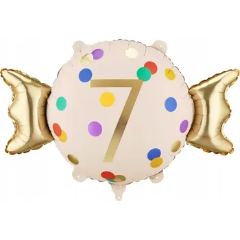 Balónek Fóliový balónek Cukroví "7", 61x37 cm, mix barev