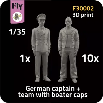 Plastikový model Fly 1/35 1x Captain & 10x Sailors w/ boater caps
