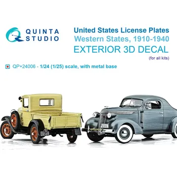 Plastikový model Quinta studio 1/24 Western US License Plates 1910-1940