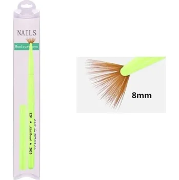 Zelený kosmetický štěteček NailBrush 2023 8 mm na nehty pro jemné malování vzorů - Profesionální a domácí použití