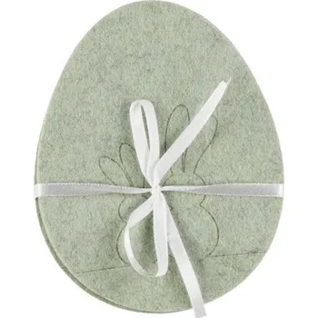 Velikonoční dekorace Velikonoční podložka vajíčko filc 12 x 15 cm světle zelená