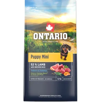 Krmivo pro psa Granule Ontario Puppy Mini Lamb & Brown Rice 6,5kg