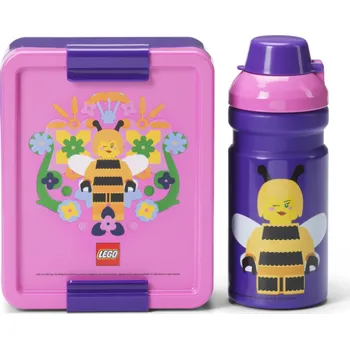 Svačinový box LEGO Bee svačinový set (láhev a box) - fialová