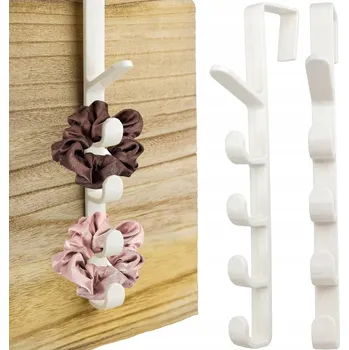 Věšák Věšák na dveře Przydasie.pl bez vrtání, bílý, 5 háčků