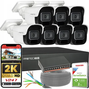 IP kamera Sada pro Monitorování 7 IP PoE Kamer 4Mpx Switch PoE Detekce HDD 2TB