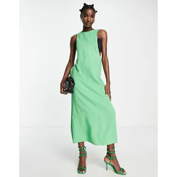 Dámské šaty ZELENÉ MIDI ŠATY S ROZPĚREM TOPSHOP (42)