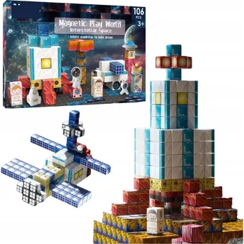 ostatní stavebnice MAGNETICKÁ STAVEBNICE 3D - 120 DÍLKŮ - KOSMICKÁ TÉMA - JOJOY