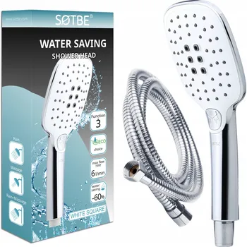 Sprchová hlavice Sprchová Sprchová Hlavice s hadicí 150 cm úsporná bílá sada WHITE SQUARE