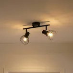 Stropní svítidlo Lindby Piena, černé, 2 světla, kov, 39 cm - Stříška - Ø 8 cm, výška 2,5 cm; stínítka - Ø 9,3 cm, výška 7 cm černá 2 x 10 W LED