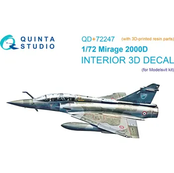 Plastikový model Quinta studio 1/72 Mirage 2000D 3D-Print&col.Interior (MSVIT)