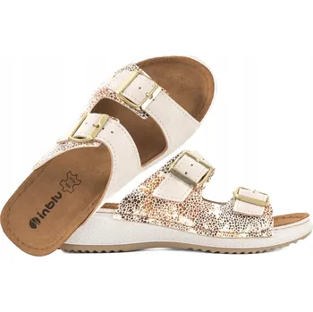 Dámské pantofle INBLU SD-01 Dámské NAZOUVÁKY pantofle komfortní kožená stélka SOFT PU béžové 39 Béžová