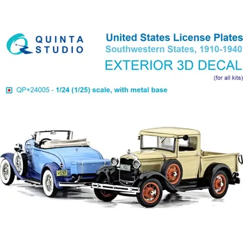 Plastikový model Quinta studio 1/24 Southwestern US License Plates 1910-1940