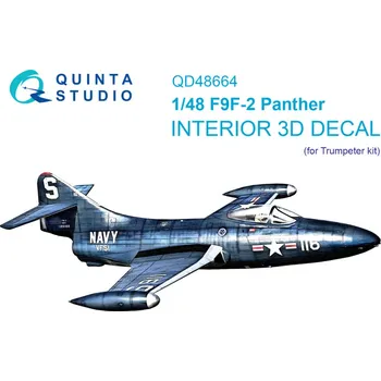 Plastikový model Quinta studio 1/48 F9F-2 Panther 3D-Print&col.Interior (TRUMP)
