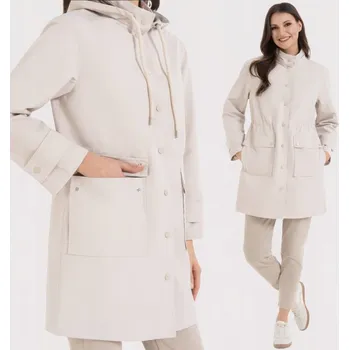 Dámský kabát DÁMSKÁ PARKA PROTI DEŠTI PŘECHODNÁ BUNDA KABÁTEK MORAJ S