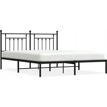 Postel Klasický Rám Postele z Kovu, Černý, 207 x 187 x 97 cm