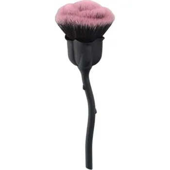 Huňatý měkký štětec ve tvaru růže 5 x 3,3 x 12,5 cm Kosmetický štětec na prach, pudr na nehty nebo make-up černá