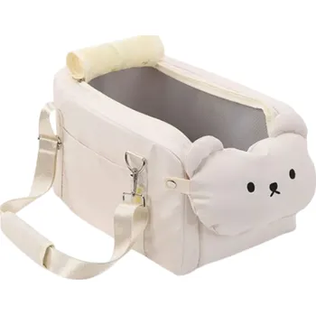 přepravka pro zvíře Autosedačka pro psy a kočky 43 x 25 x 22,5 cm s bezpečnostními popruhy a roztomilým designem, ideální pro malé a střední zvířata