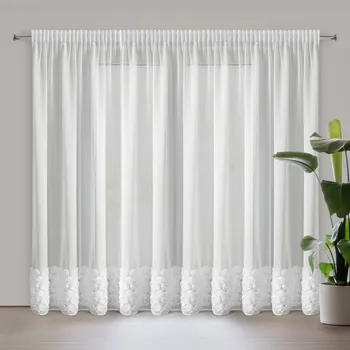 Záclona ZÁCLONA NA PÁSCE EVA MINGE ROSES3 350X270 CM BÍLÁ