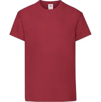 Chlapecké tričko Fruit of the Loom dětské tričko červené bavlna velikost 128