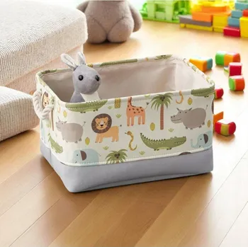 Úložný box KOŠ NA HRAČKY OBLEČENÍ PROSTORNÝ ORGANIZÉR NA KOSTKY DĚTSKÝ POKOJ VELKÝ
