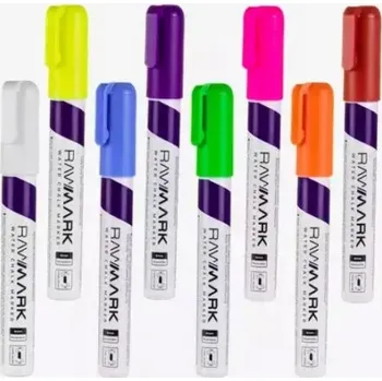 Dekorativní křídový popisovač, smazatelný, vícebarevný Rawmark 8 ks