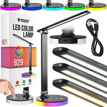 Lampička Stolní lampička Renew Force RGB LED Loft Premium černá, výkon až 9 W