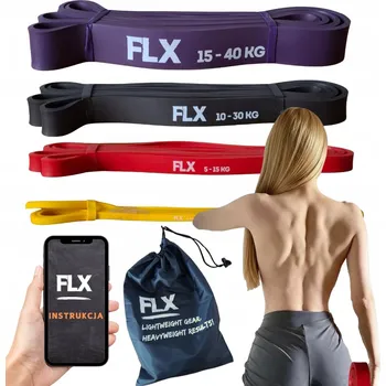 Sada 4 Odporových Gum na Silový Trénink, Přítahy + KOTVA + ÚCHYTY