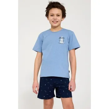 Chlapecké pyžamo Chlapecké pyžamo Cornette Pacific - bavlna Světlemodrá-tmavěmodrá 134-140