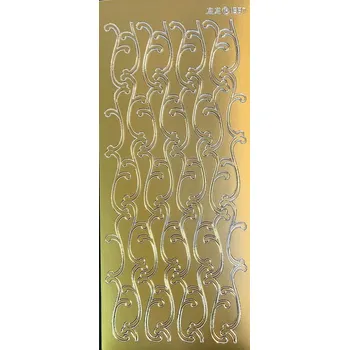 samolepka Obrysové samolepky 5ks, 10x23 cm - bordury, zlaté