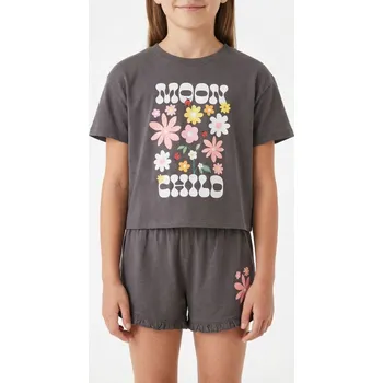 Sinsay - Bavlněná dvoudílná pyžama s potiskem - šedá - 074HW-90X - 074HW-90X-110