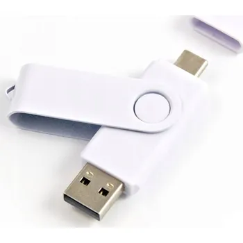 USB flash disk Flash disk dárek 4 GB 2.0 USB-C TYP C BÍLÝ BEZ GRAVÍROVÁNÍ