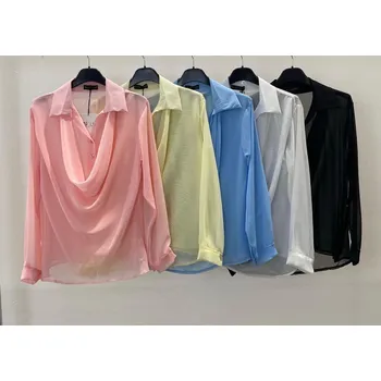 Dámská halenka Stylová košile s vodou U 13661 barva: bílá