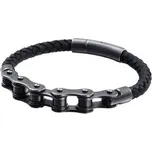 Kožený náramek Gaira Chain 31507 - černý