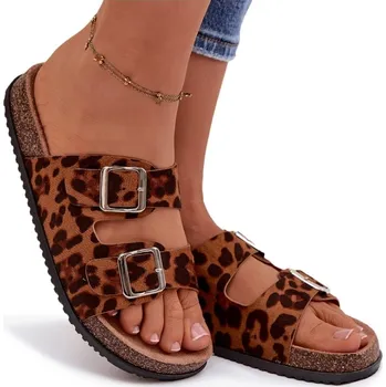 Dámské pantofle NAZOUVÁKY S KASICKÝMI SPONAMI PANTERKA 41