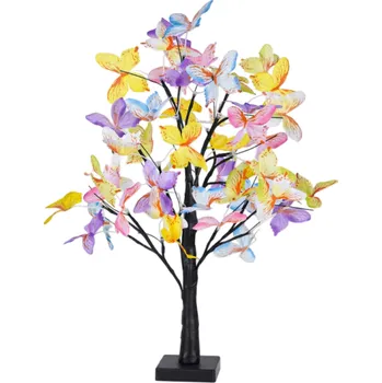 Noční světlo Stolní světlo ve tvaru stromu s motivem motýlků dekorativní svítilna napájení přes kabel nebo 3 AA baterie teplé bílé světlo