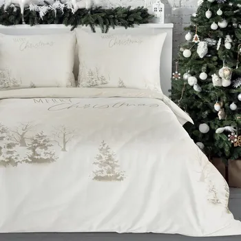 Povlečení VÁNOČNÍ POVLEČENÍ Z MIKROVLÁKNA SNOWFLAKE 200X220 CM, 2 KS 70X80 CM VZOROVANÉ