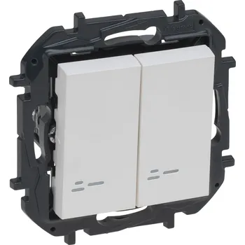 vypínač NILOÉ Step vypínač č.6+6 dvojitý schodišťový podsvětlený barva bílá Legrand 863118B