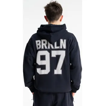 Chlapecká mikina Reporter Young | Chlapecká tmavě modrá REGULAR mikina s kapucí na zip a potiskem „BRALN 97“ na zádech - Barva TMAVĚ MODRÁ, Velikost 170 261-0555B-15-499-1