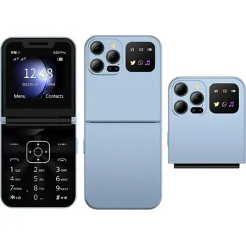 Mobilní telefon Skládací mobilní telefon SERVO A50 PRO 32 MB Duální SIM karta 150x66,5x9,5 mm Kompaktní zařízení s moderními funkcemi pro každodenní použití modrá