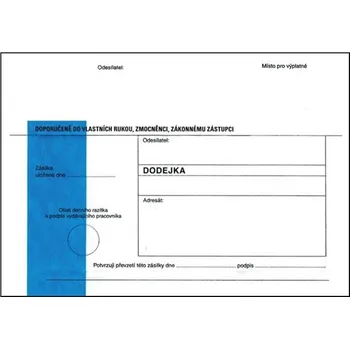 Obálka Dodejky B6 - modrý pruh, oblá klopa, navlhčovací lepidlo, 1000 ks