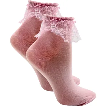 Dívčí bavlněné ponožky růžové D9012 Velikost: 15-17