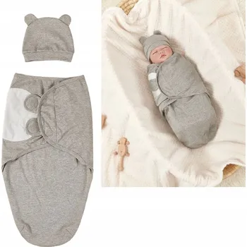 Zavinovačka Dětský spací pytel Bamboo Jungle šedý melír velikost 62, bavlna 100%, zapínání na suchý zip