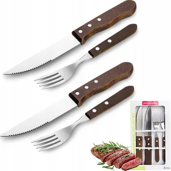 Příbor KOMPLETNÍ SADA PŘÍBORŮ na STEAKY 4 ks. nože a vidličky PŘÍBORY KAMILLE