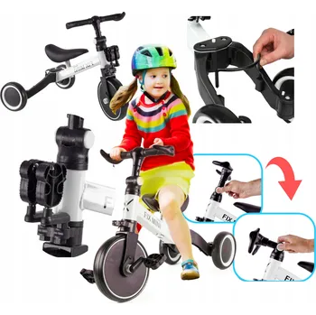 Dětská tříkolka Tříkolka pro děti 3v1 Trike Fix Mini s pedály - Bílá